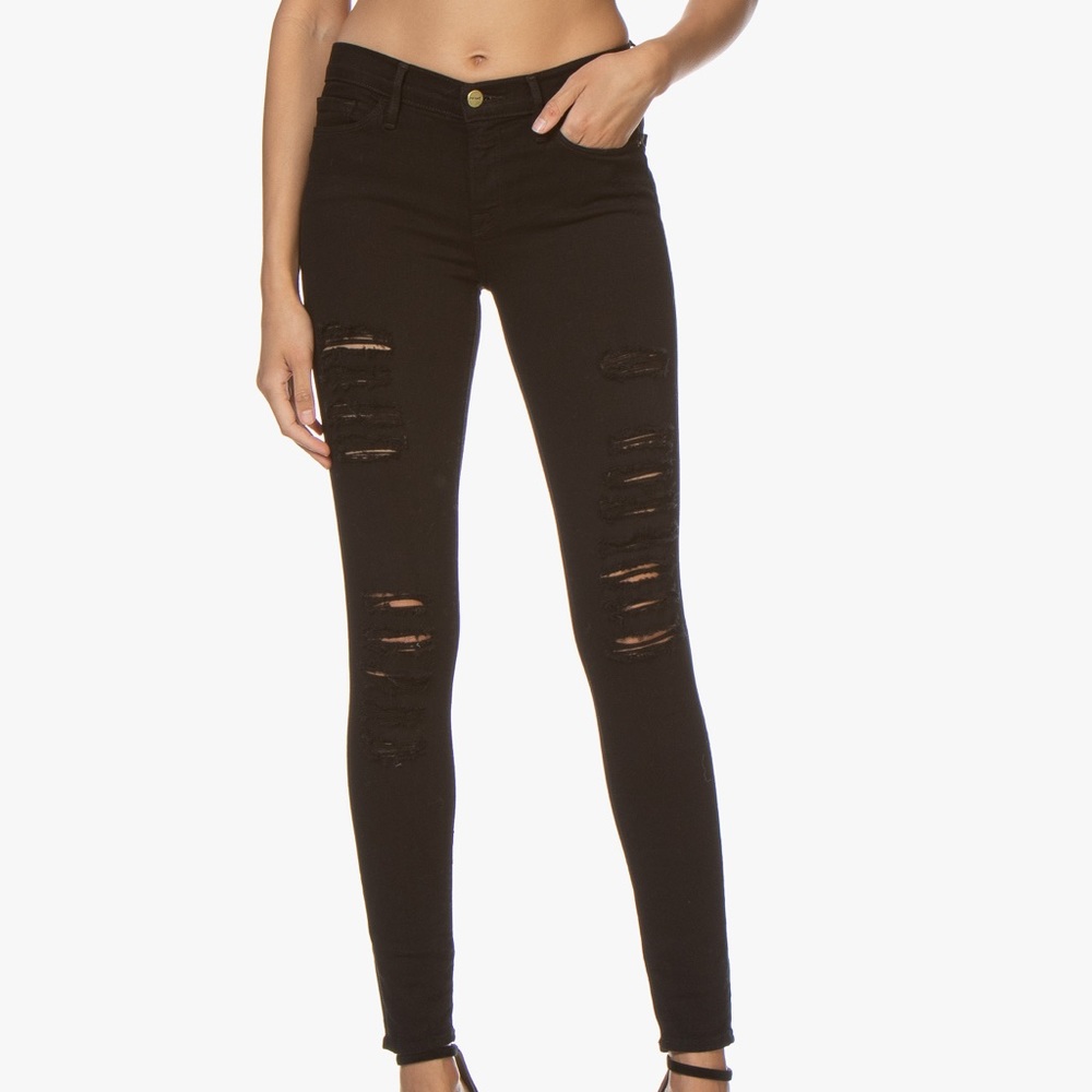 FRAME Denim Le Skinny de Jeanne Black